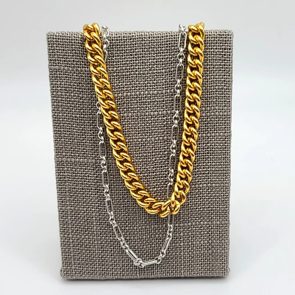 Madewell Mixed Metal Chain Necklace Set - Picture 3 of 6